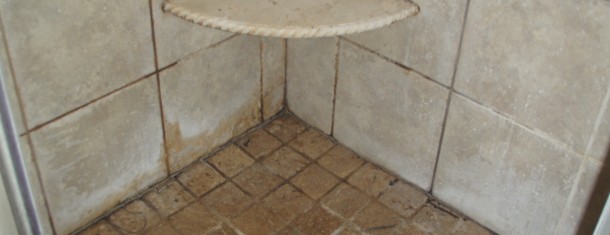 Travertine Stone Shower Before